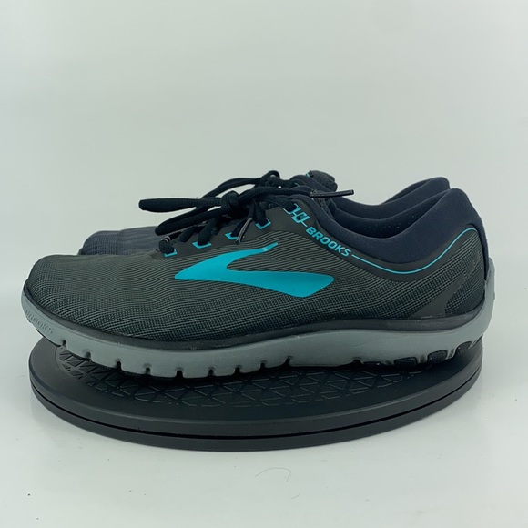 Brooks PureFlow Gray/Turquoise/Black Running Shoes 1202621B067 Women's Size 11 - Picture 9 of 13